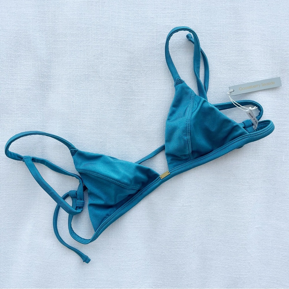 Gooseberry Seaside So Chic Triangle Bikini Top in Blue Lagoon - XS